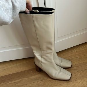 Alohas cream square toe boots